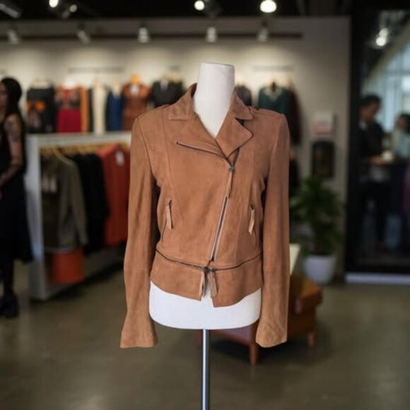 SUEDE TAN JACKET SIZE S - Picture 2 of 4